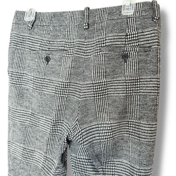 Theory Treeca Check Knit Black Plaid Wool-Blend Cropped Pants Women’s Size 4 - Picture 3 of 8